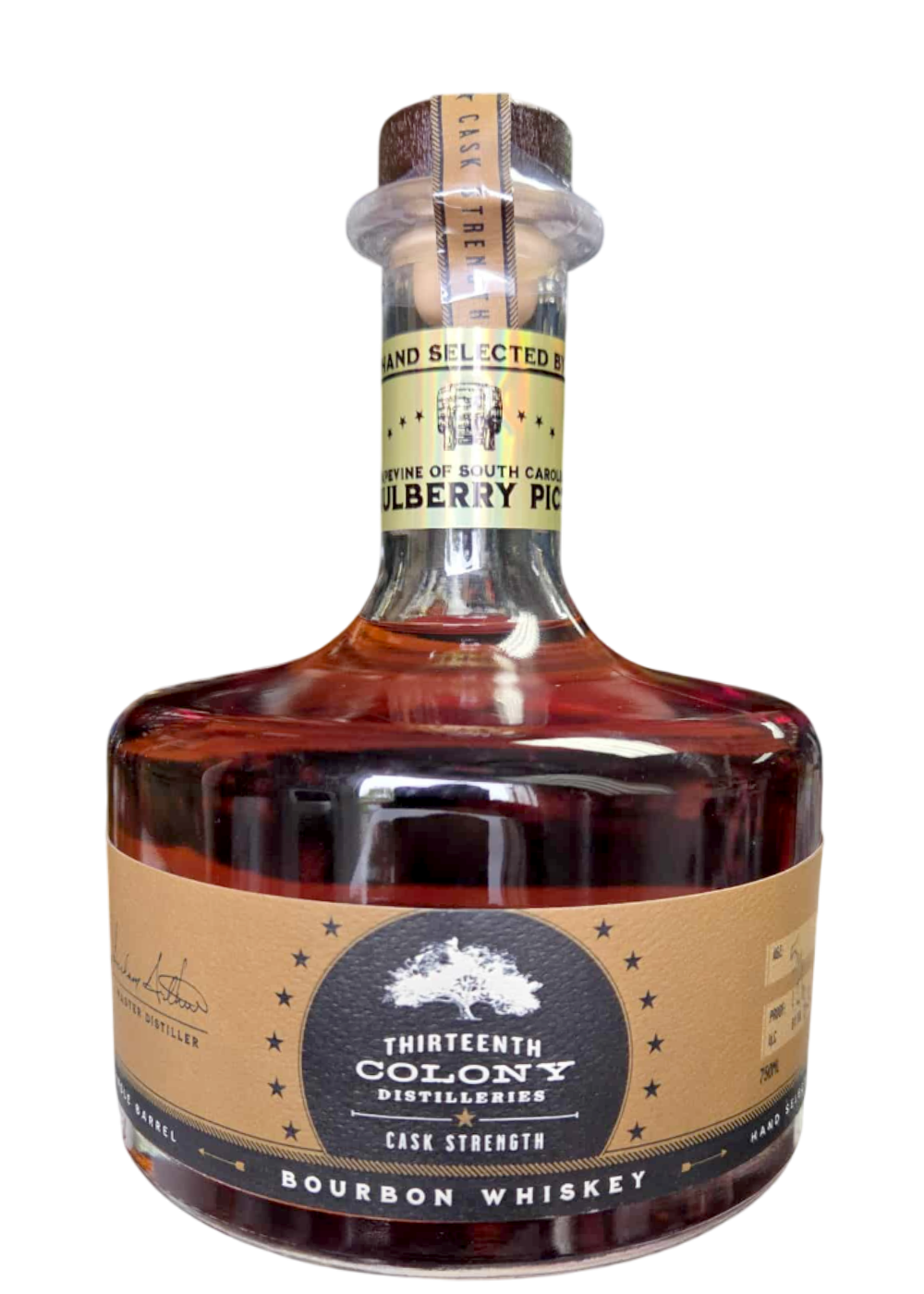 13TH COLONY CASK STRENGTH BOURBON SC STATE PICK