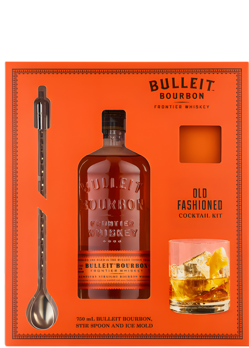 BULLEIT BOURBON W/ICE MOLD & SPOON GIFT SET