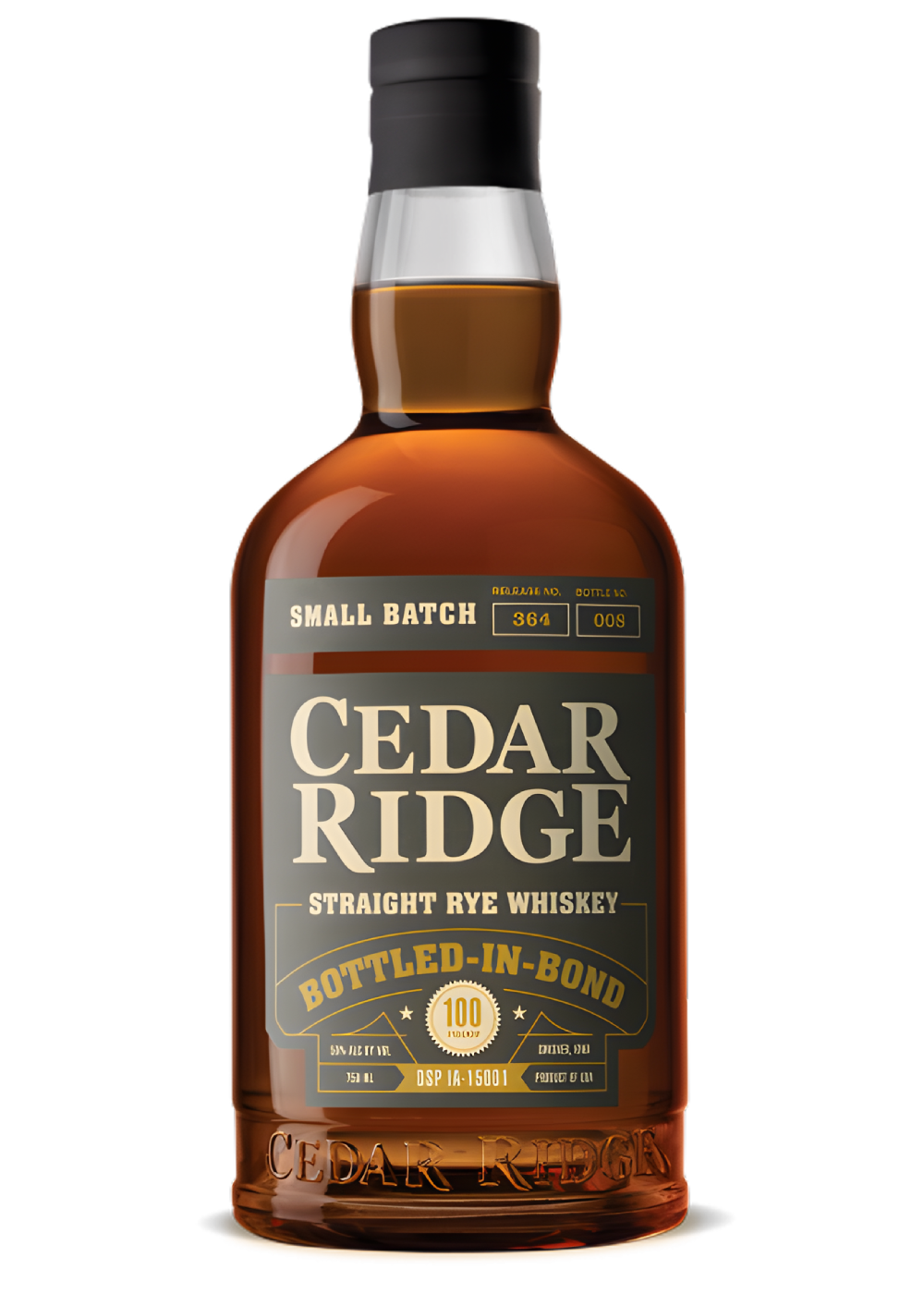 CEDAR RIDGE BOTTLED-IN-BOND RYE WHISKEY