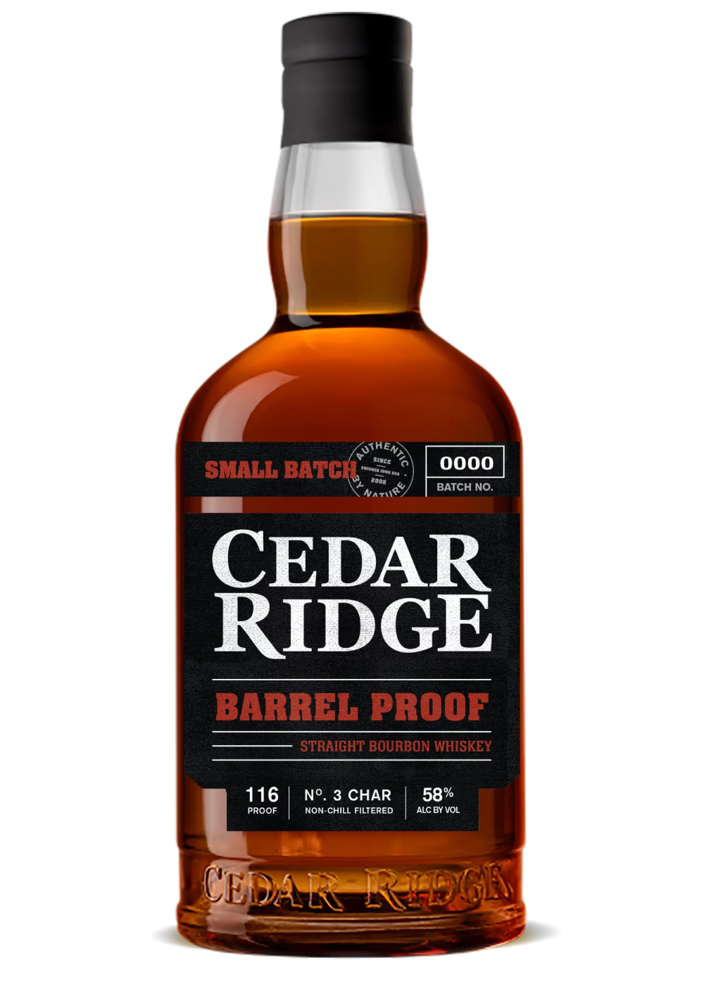 CEDAR RIDGE IOWA STRAIGHT BOURBON BARREL PROOF