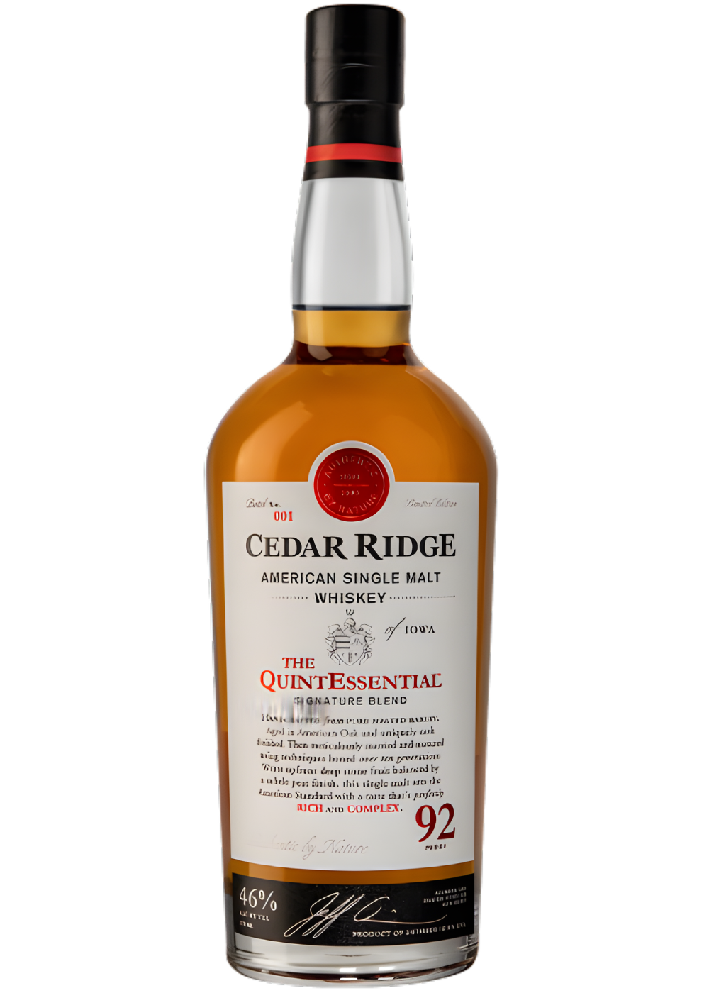 CEDAR RIDGE QUINTESSENTIAL AMERICAN SINGLE MALT