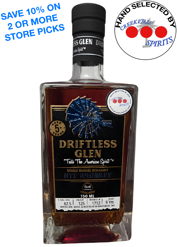DRIFTLESS GLEN CREEKVILLE SINGLE BARREL RYE