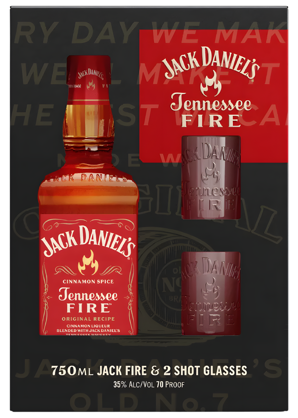 JACK DANIELS TENNESSEE FIRE W/ 2 GLASSES GIFT SET