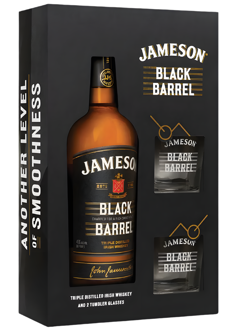 JAMESON BLACK BARREL W/ 2 GLASSES GIFT SET