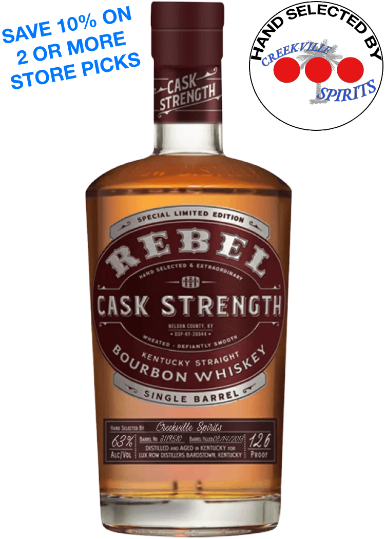 REBEL CASK STRENGTH SINGLE BARREL CREEKVILLE SPIRITS