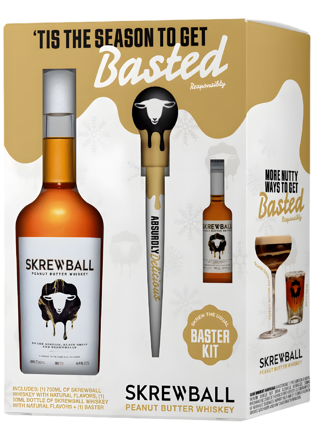 SKREWBALL PEANUT BUTTER WHISKEY W/ 1 50ml & TURKEY BASTER