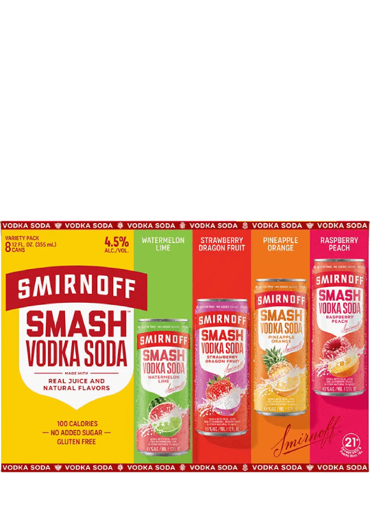 SMIRNOFF SMASH VODKA SODA VARIETY