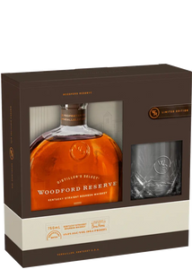 WOODFORD RESERVE BOURBON WHISKEY W/ ROCK GLASS